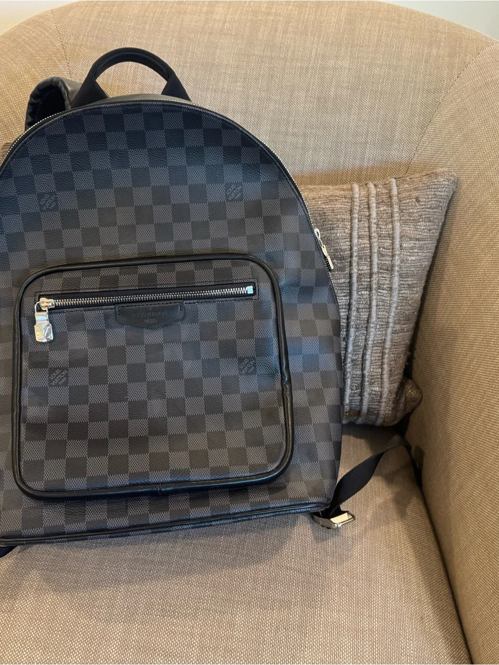 Louis Vuitton Men's Black Checkerboard Backpack